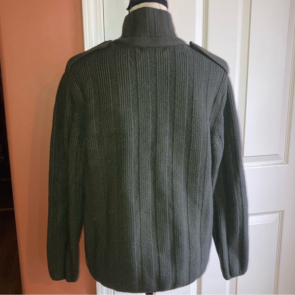 Banana Republic Merino Wool Mockneck Sweater Deep Army Green Men’s Unisex Large - Picture 4 of 8